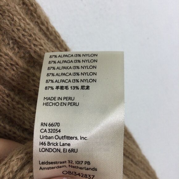 Free People Soft Fawn Alpaca Chunky Knit Mock Neck Sweater Brown Size XS - Picture 13 of 15